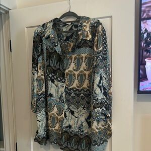 Rose & Olive Vibrant Patterned Blouse